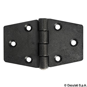 Reinforced nylon hinge, black 98x65 mm